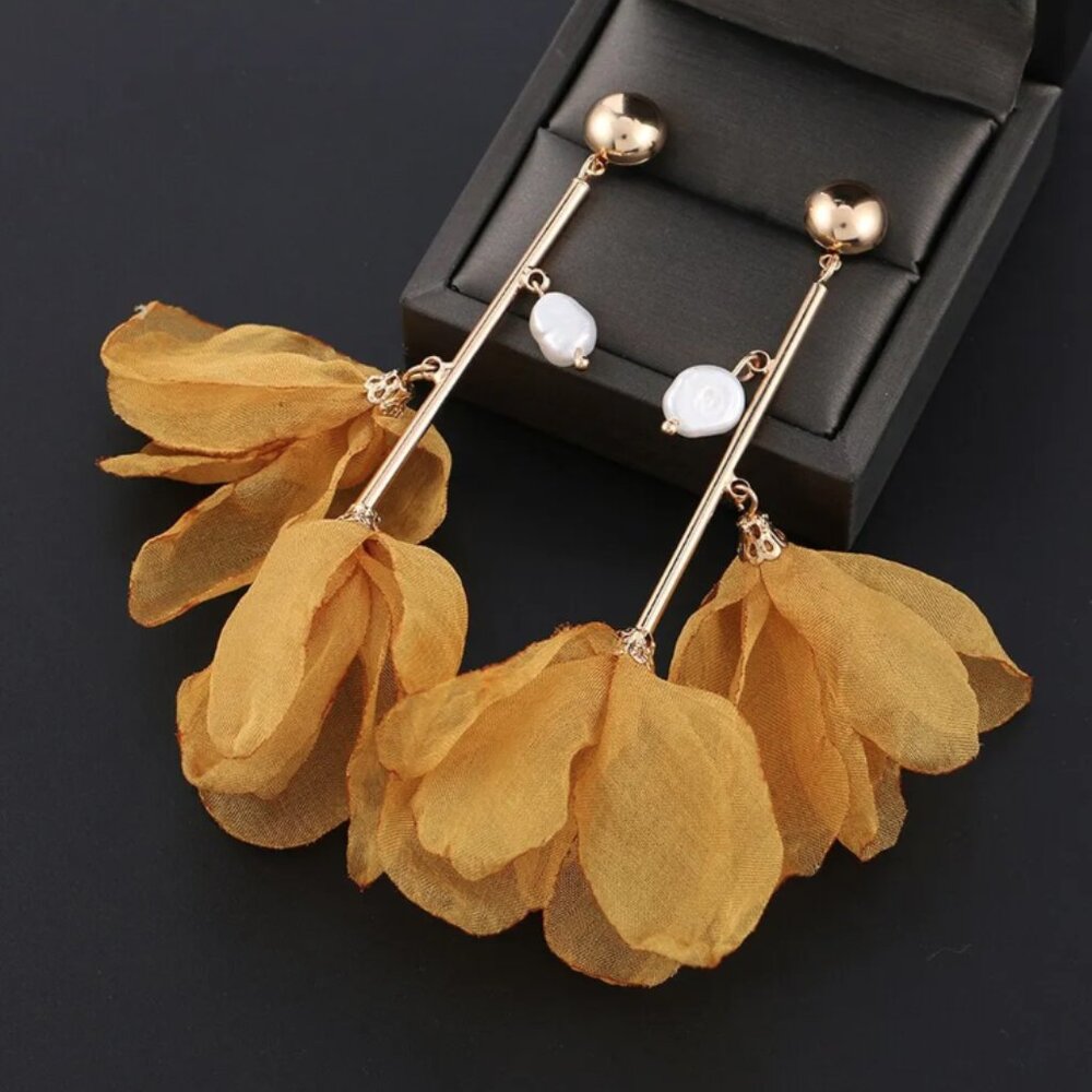 🍏50% OFF/3+...Dried Flower Petals Dangle Earrings